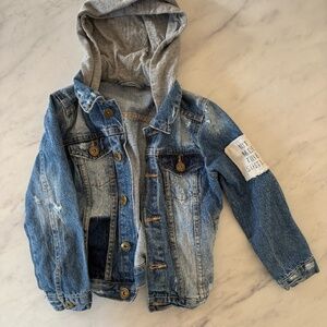 Zara Kids Denim Jacket with Grey Hoodie, size 6